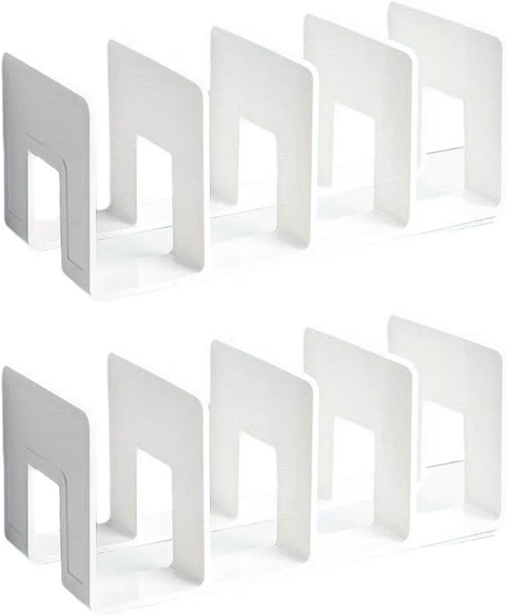 2PCS Acrylic File Organizer for Desk, Desktop Document/Mail Organizer, 4 Compartments Plastics Invisible Bookshelf Floating (12.5" x 5.7" x 5", White)