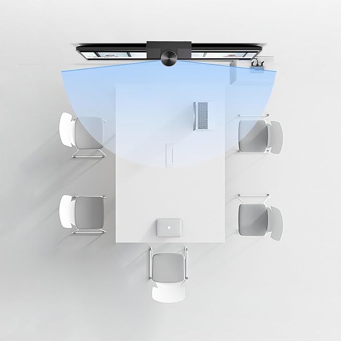 Panoramic 180° Video Camera, Immersive Video Conference Experience, both Overall and Speakers’ Close-up view, 1080P Webcam for Huddle Room and Homebased Office, Plug and Play with Micro SD Card Slot