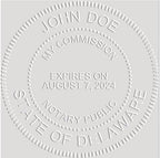 MaxMark Notary Seal Round Pink Embosser for Delaware State - Includes Gold Burst Seal Labels (50 Count)