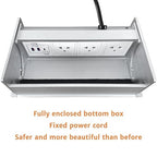 ZESHAN Conference Table Power hub Desktop pop up Outlet with 3 US Plugs and USB C Fast Charger for Home Office Tabletop, 1.8M Extension Power Cord for Desk, Silver