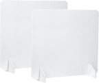PATIKIL Desk Divider, 2 Set 24 x 24 Inch Acoustic Freestanding Desk Divider Desk Privacy Panel with 4 Pcs Support Feet for Library Office Workstation, White