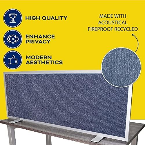 OBEX Acoustical Free Standing Privacy Screen, Cubicle Accessories Desk Privacy Panel, Desk Dividers for Office, Office Furniture Partitions Portable Sound Proof Dividers, 12" x 24", Graphite