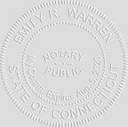 MaxMark Notary Seal Round Pink Embosser for Connecticut State - Includes Gold Burst Seal Labels (50 Count)