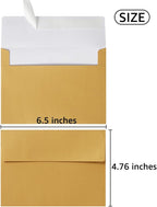 50 Pieces Metallic Color Self Seal Envelopes for Greeting Cards, Invitations, Postcards (Gold, 4x6)