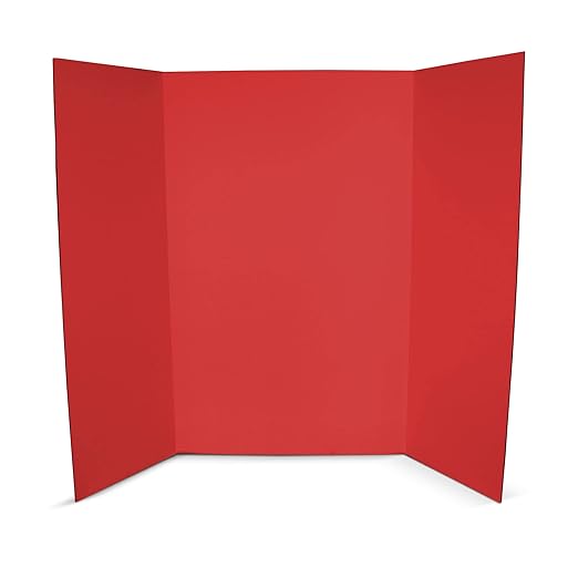 Flipside Products 36” x 48” Foam Project Boards for Presentations, Science Fair, School Projects, Event Displays and Trifold Picture Board - Red - 3 Pack