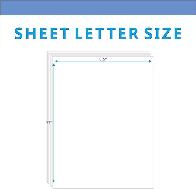 8.5" x 11" Full Sheet Labels, JIQEZNL Premium Label Sticker Paper for Laser & Inkjet Printers - 100 Sheets