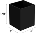 2 Pack Acrylic Pen Pencil Holder, Black Makeup Brush Holder Cup Storage Office Desktop Desk Table Stationery Organizer