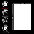 OcePor 200 Sheets White Cardstock 8.5” x 11”, 92lb/250gsm Card Stock, Thick Card Stock Paper, Heavy Cardstock Paper for Printer, Resume, Scrapbooks, Art, Crafts, Business Cards