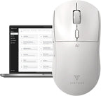 Virtusx AI Mouse, Jethro V1 – AI Voice & Audio Recorder, Note Taking Mouse for Computer & Laptop with Centralized AI Software, AI Writing Tools, Voice Typing, Transcribe, Translate & Summarize