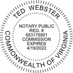 MaxMark Round Notary Pre-Inked Stamp for State of Virginia