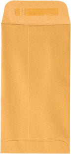 JAM PAPER #7 Coin Business Envelopes with Peel and Seal Closure - 3 1/2 x 6 1/2 - Brown Kraft Manila - Bulk 500/Carton