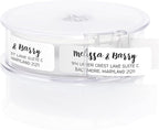 White Modern Rolled Address Labels/Roll of 500 Personalized Address Labels/Designer Return Address Stickers in Elegant Plastic Dispenser
