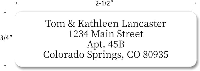 Colorful Images Transparent Clear Rolled Return Address Mailing Labels with Dispenser, Customize with Name & Shipping Address, 500 Self Adhesive, Easy Peel Sticker Label Roll, 3/4" x 2 1/2"