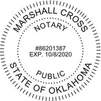 Round Notary Pre-Inked Stamp for State of Oklahoma