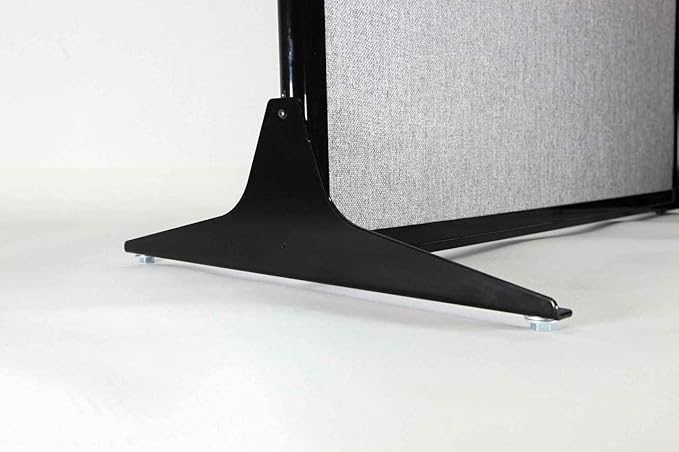 Versare Workstation Partition | Portable Wall Divider | Modern Office Cubicle | Free Standing Privacy Screen | Flexible Work Space | 99" x 70" W/Window, Black Fabric Panels