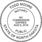 MaxMark Round Notary Pre-Inked Stamp for State of North Dakota