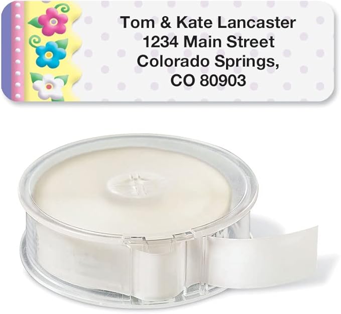 Colorful Images Frosting Flowers Rolled Personalized Return Address Mailing Labels with Dispenser, Customize with Name & Shipping Address, 500 ¾” x 2½” Self Adhesive, Easy Peel Label Roll