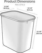 Acrimet Wastebasket Bin for Recycling, 6.75 Gallon/ 27 Quart/ 25.552 Liter (Made of Plastic) (Metal/Yellow, Paper/Blue, Glass/Green, Plastic/Red) (Set of 4)