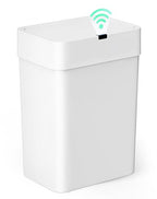 Cesun Bathroom Trash Can with Lid, 4 Gallon Motion Sensor Garbage Can Automatic Touchless Trash Cans, Slim Plastic Smart Waste Basket for Bedroom, Office, Living Room, White