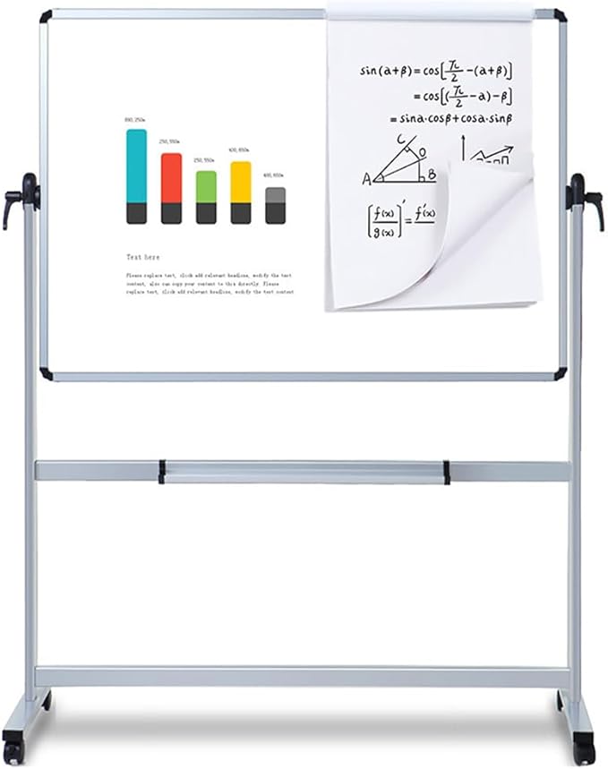 VIZ-PRO Double-Sided Magnetic Mobile Whiteboard, 96 x 48 Inches, Rolling Dry Erase Board Easel Stand on Wheels with Aluminium Frame for School Office Home 8' x 4'