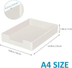 White Paper Tray Letter Size Tray Desk Organizer Holder A4 Plastic Paper Storage Stackable Letter Tray Paper Holder File Organizer for Office Supplies School Home Desk Accessories (White)
