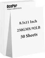 50 Sheets White Cardstock 8.5” x 11”, 92lb/250gsm Card Stock, Thick Card Stock Paper, Heavy Cardstock Paper for Printer, Resume, Scrapbooks, Art, Crafts, Business Cards