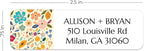 Multi-Floral Print Rolled Address Labels / 500 Personalized Return Address Labels/Designer Address Stickers in Elegant Plastic Dispenser
