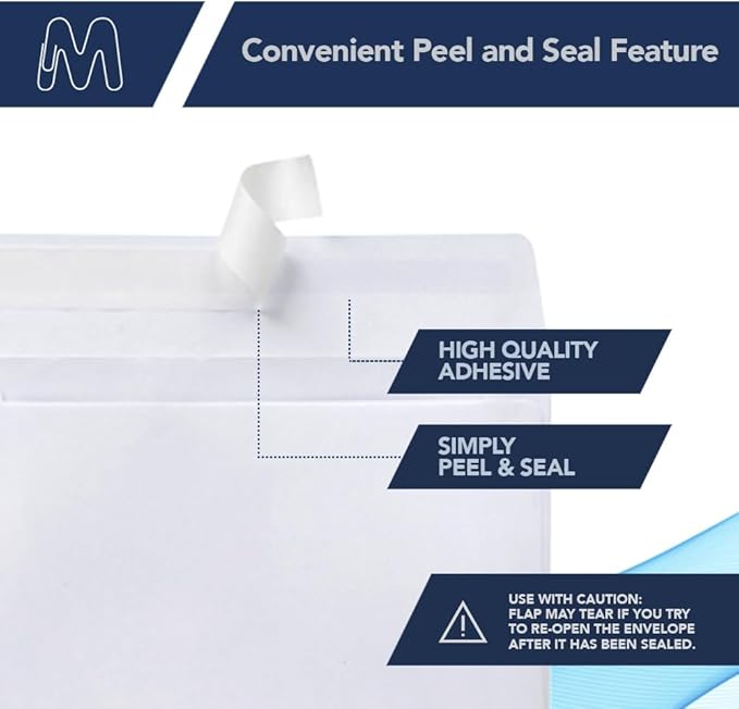 MOS A6 Invitation Envelopes – 4-3/4" x 6-1/2" White Mailing Envelopes Self Seal (500 Count) – 120GSM/ 32LB Bond Heavy Duty – Gift Card, Business, Wedding, Card