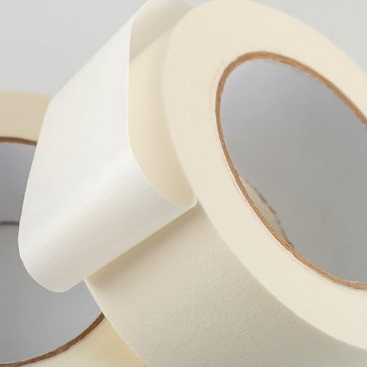 Lichamp Masking Tape 2 inch Wide, 2 Pack General Purpose Masking Tape Beige, White Tapes for Painting, Arts, Crafts, 2 inch x 55 Yards x 2 Rolls (110 Total Yards)