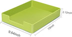 Letter-Size Tray, A4 Plastic Paper Holder File Organizer, Stackable Letter Tray for Office, School, Home Storage (Green)