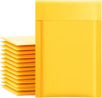 packbabol Kraft Bubble Mailers 4x8 Inch 50 Pcs,Small Self-Sealing Mail Shipping Bags,Yellow Padded Envelopes #000