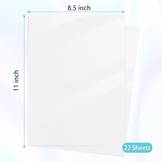 Printable Vinyl Sticker Paper for Inkjet Printer - Glossy White - 22 Decal Label Self-Adhesive Sheets 8.5"x11"- Dries Quickly