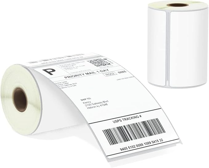 BETCKEY - Compatible DYMO 1744907 (4" x 6") Shipping Labels, Perforated, Compatible with DYMO Labelwriter 4XL Rollo & Zebra Desktop Printers, NOT Fit 5XL [2 Rolls/440 Labels]