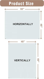 Magnetic Glass Whiteboard，60"x48" Wall Mounted Frameless Dry Erase Board for Office, Home & School White