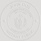 MaxMark Notary Seal Round Pink Embosser for Massachusetts State - Includes Gold Burst Seal Labels (50 Count)