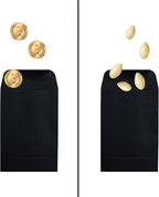 200 Pack #3 Black coin envelope 2.5 x 4.25 inches Kraft Envelopes Classic Small Parts Envelopes with Self Adhesive Gummed Flap for Coins Cash Credit Cards Seeds