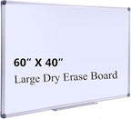 60" x 40" Magnetic Dry Erase Whiteboard with Pen Tray | Large Wall Mounted Aluminum Frame White Board for Office, Classroom & Home | Premium Presentation Board with Smooth Writing Surface