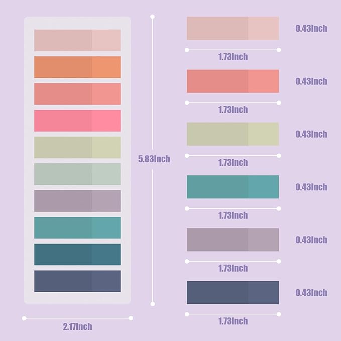 ZTML MS 4000 Pcs Morandi Sticky Tabs, 20 Sheets Book Tabs for Annotating Books, Page Flags Annotation Tabs, Page Markers, Colorful Book Annotating Tabs, Sticky Flags, Transparent Sticky Note Tabs