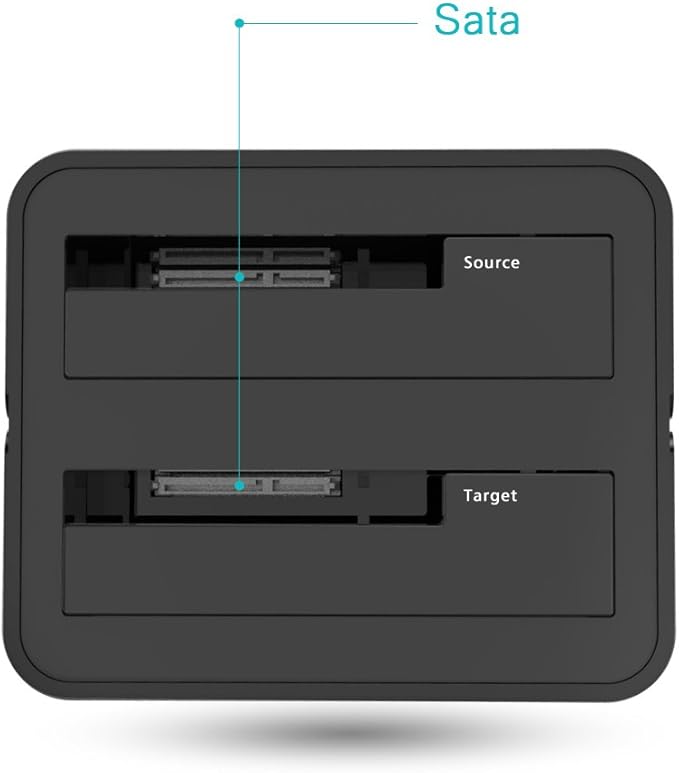 WAVLINK USB 3.0 and USB C to SATA Dual-Bay External Hard Drive Docking Station for 2.5/3.5 Inch HDD/SSD with UASP (6Gbps), Support Offline Clone/Duplicator Function [16TB X2 ]-Black