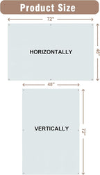 Magnetic Glass Whiteboard，72"x48" Wall Mounted Frameless Dry Erase Board for Office, Home & School White