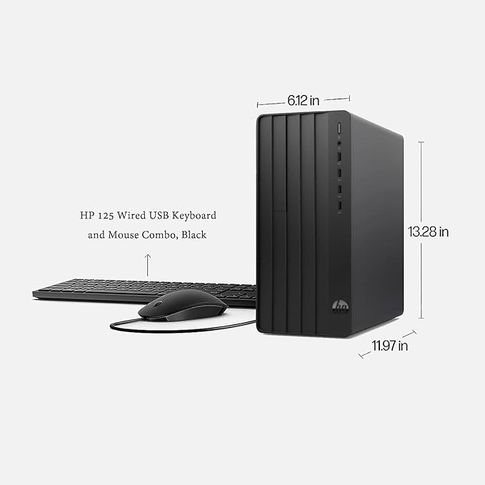 HP Desktop Computers Tower PC for Home Business Student, Intel 6-Core i5-12500 (Beat i7-11700), 16GB DDR4 RAM, 512GB PCIe SSD, WiFi, Bluetooth, RJ-45, Keyboard and Mouse, Windows 11 Pro, Wendbo