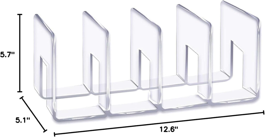 LUGUNU Clear Acrylic Purse Organizer - 4-Section Divider for Handbag Closet Storage - Durable Rack for Purses, Clutches More (Set of 4)
