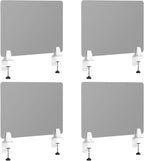 Desk Divider 4 Pcs Desk Privacy Panel 23.6''L x 15.8W'' Office Partitions Grey Acrylic Panel Pack of 4 Desk Divider Partition with Adjustable Universal Base