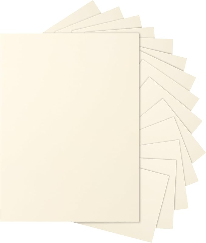 28 Sheets Cream Cardstock 8.5 x 11 Ivory Paper, 250gsm/92lb Off White Card Stock Printer Paper for DIY Cards, Business Cards, Invitations, Menus, Certificates, School Crafting