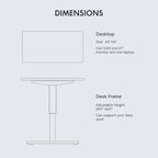 FLEXISPOT EN1 Whole-Piece Standing Desk Electric Stand Up Desk Workstation 40 x 24 Inches Desktop Ergonomic Height Adjustable (White Frame + 40" White Desktop)