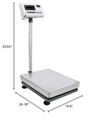 U.S. Solid Bench Scale - Stainless Steel Postal Package Shipping Scale Digital Bench Platform Balance with 16 inch x 20 inch Platform, Lb/Kg Switchable, 680 lb x 0.02 lb