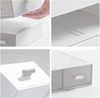Desk Organizer-3 Tier Stackable Storage Drawers with 6 Compartments White Compact Desk Storage Drawers Great for Makeup Storage Bathroom Organization Accessories Etc (White)