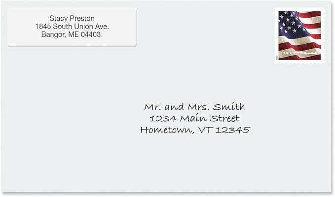 Personalized Return Address Labels, Roll of 250 Gloss White Self-Adhesive Labels Without Dispenser, Customize with Name & Shipping Address, Colorful Images