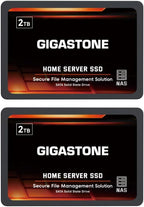 Gigastone Home Server SSD 2TB NAS SSD Drive Cache (2-Pack) 24/7 Durable TLC High Endurance Personal Cloud Data Sync Network Attached Storage RAID 3D NAND 2.5" SATA Internal Solid State Hard Drives