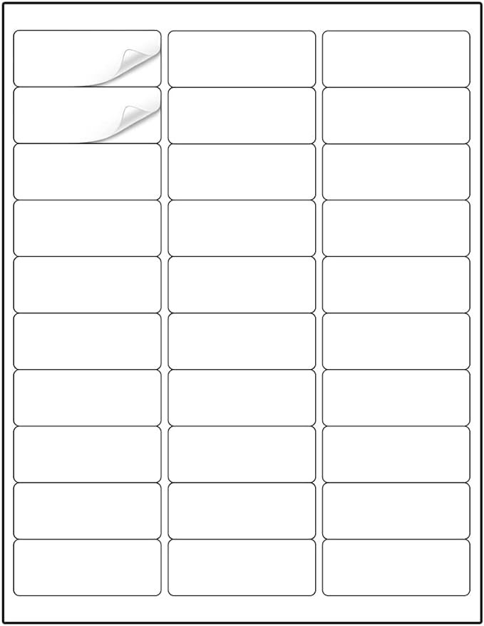 Methdic Address Labels 1" x 2-5/8" 900 Labels Sticker Paper for Laser/Ink Jet Printer Mailing Labels 8.5"×11" White 30 per Sheet